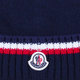 Moncler Blue Ribbed Knit Beanie