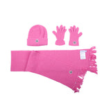Moncler Pink Knit Beanie, Scarf and Gloves Set