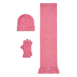 Moncler Pink Knit Beanie, Scarf and Gloves Set