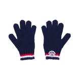 Moncler Navy Blue Ribbed Knit Scarf and Gloves Set