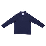 Moncler Navy Long-Sleeve Cotton Polo Shirt