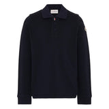 Moncler Navy Long-Sleeve Cotton Polo Shirt