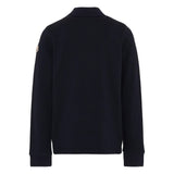 Moncler Navy Long-Sleeve Cotton Polo Shirt