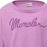 Moncler Lilac Script Embroidered Knit Jumper