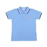Moncler Blue Pique Polo Shirt