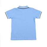 Moncler Blue Pique Polo Shirt