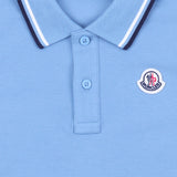 Moncler Blue Pique Polo Shirt