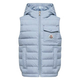 Moncler Blue Hooded Down Gilet