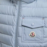 Moncler Blue Hooded Down Gilet