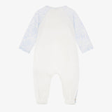 Versace White & Blue Medusa Embroidered Cotton Jersey Bodysuit