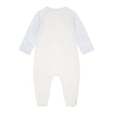 Versace White & Blue Medusa Embroidered Cotton Jersey Bodysuit