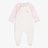 Versace White & Pink Medusa Embroidered Cotton Jersey Bodysuit