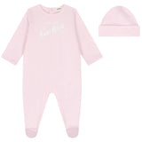 Versace Pastel Pink Gift Set Footie With Hat