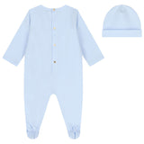 Versace Sky Blue Gift Set Footie With Hat