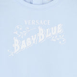 Versace Sky Blue Gift Set Footie With Hat