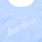 Versace Blue Bib With Brand Name Print