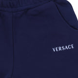 Versace Navy Melange Joggers With Brand Name Print