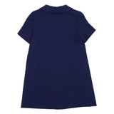 Versace Navy Blue Dress With Brand Name Embroidery