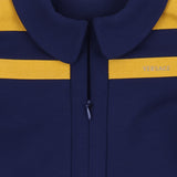 Versace Navy Blue Dress With Brand Name Embroidery