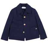 Versace Navy Blue Blazer With Medusa Button On Pocket