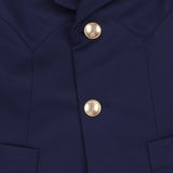 Versace Navy Blue Blazer With Medusa Button On Pocket