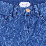 Versace Medium Wash Blue Lasered Jeans