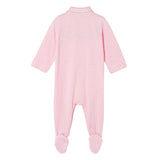 Versace Soft Pink Jacquard Cotton-Pique Sleepsuit