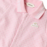 Versace Soft Pink Jacquard Cotton-Pique Sleepsuit