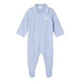 Versace Light Blue Jacquard Cotton-Pique Sleepsuit