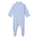 Versace Light Blue Jacquard Cotton-Pique Sleepsuit
