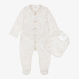 Versace White & Beige Barocco-Print Babygrow Set