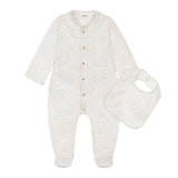 Versace White & Beige Barocco-Print Babygrow Set