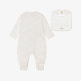 Versace White & Beige Barocco-Print Babygrow Set