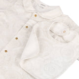 Versace White & Beige Barocco-Print Babygrow Set