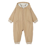 Versace Beige Embroidered-Logo One-Piece Puffer