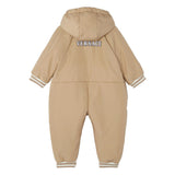 Versace Beige Embroidered-Logo One-Piece Puffer