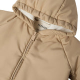 Versace Beige Embroidered-Logo One-Piece Puffer