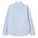 Versace Blue Embroidered-Logo Striped Cotton-Poplin Shirt