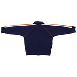 Versace Navy Blue Embroidered-Logo Cotton-Jersey Zip Sweatshirt