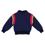 Versace Navy Blue Embroidered-Logo Cotton-Jersey Blouson