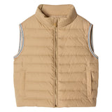 Versace Beige Embroidered Puffer Vest