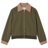 Versace Green Embroidered-Logo Nylon Blouson