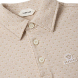 Versace Beige Jacquard Cotton-Pique Polo