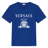 Versace Blue T-Shirt With Brand Name Print