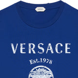 Versace Blue T-Shirt With Brand Name Print