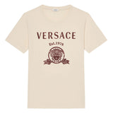 Versace Cream T-Shirt With Brand Name Print