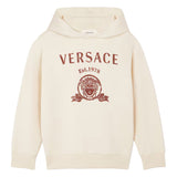 Versace Cream Printed Cotton-Jersey Hoodie