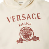 Versace Cream Printed Cotton-Jersey Hoodie
