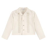 Versace Cream Micro-Check Jacquard Cotton Shirt