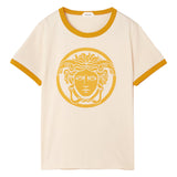 Versace Cream T-Shirt With Medusa Rubber Print